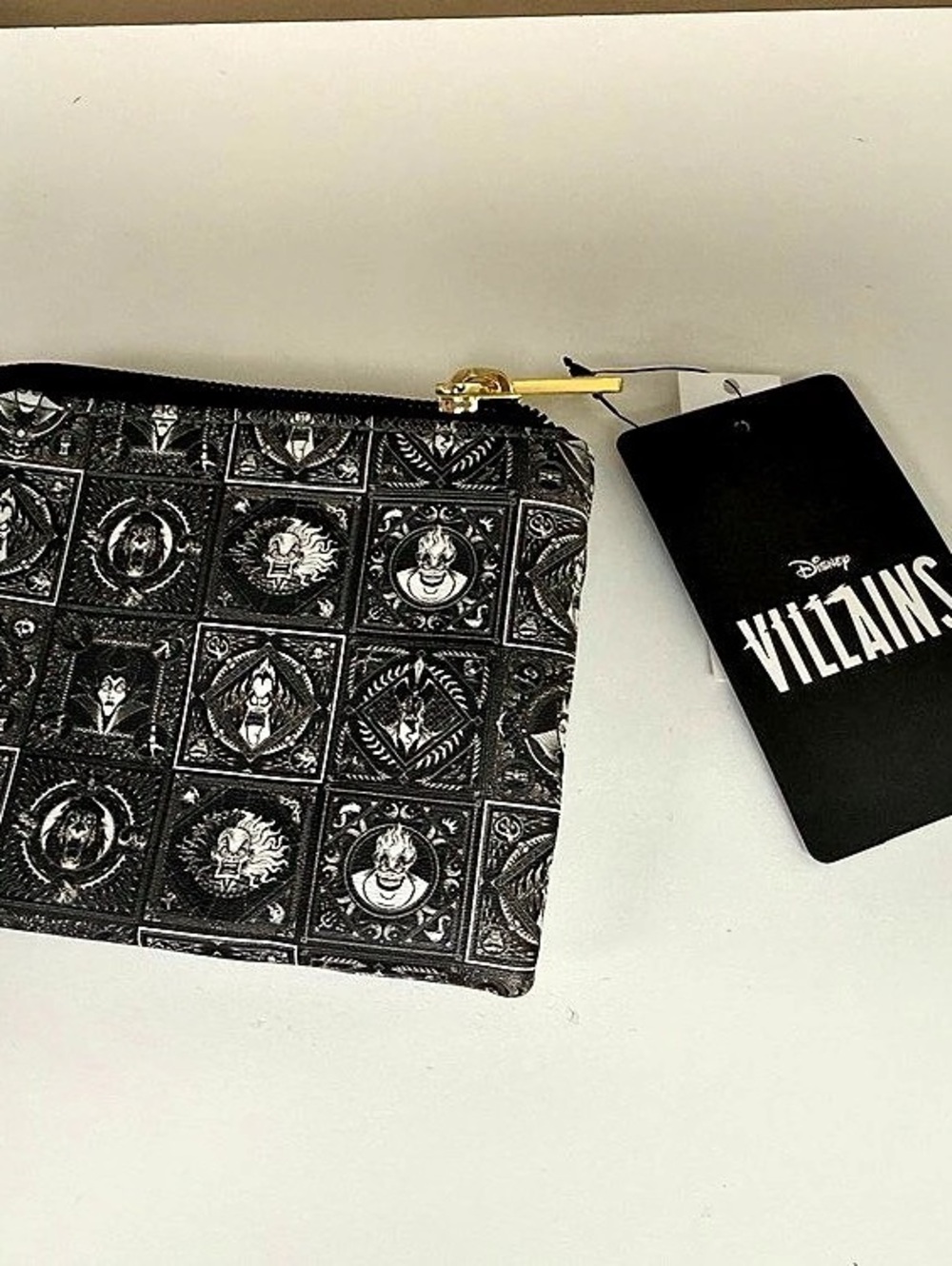 Disney Villains Cosmetic Pouch Black & Gray NWT